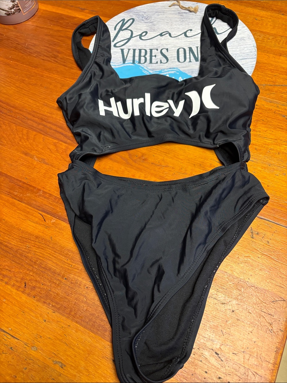 Hurley Black Bikini Set with White Logo